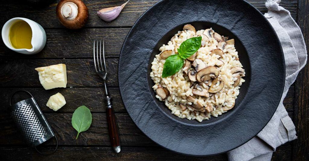 recette risotto champignons poulet